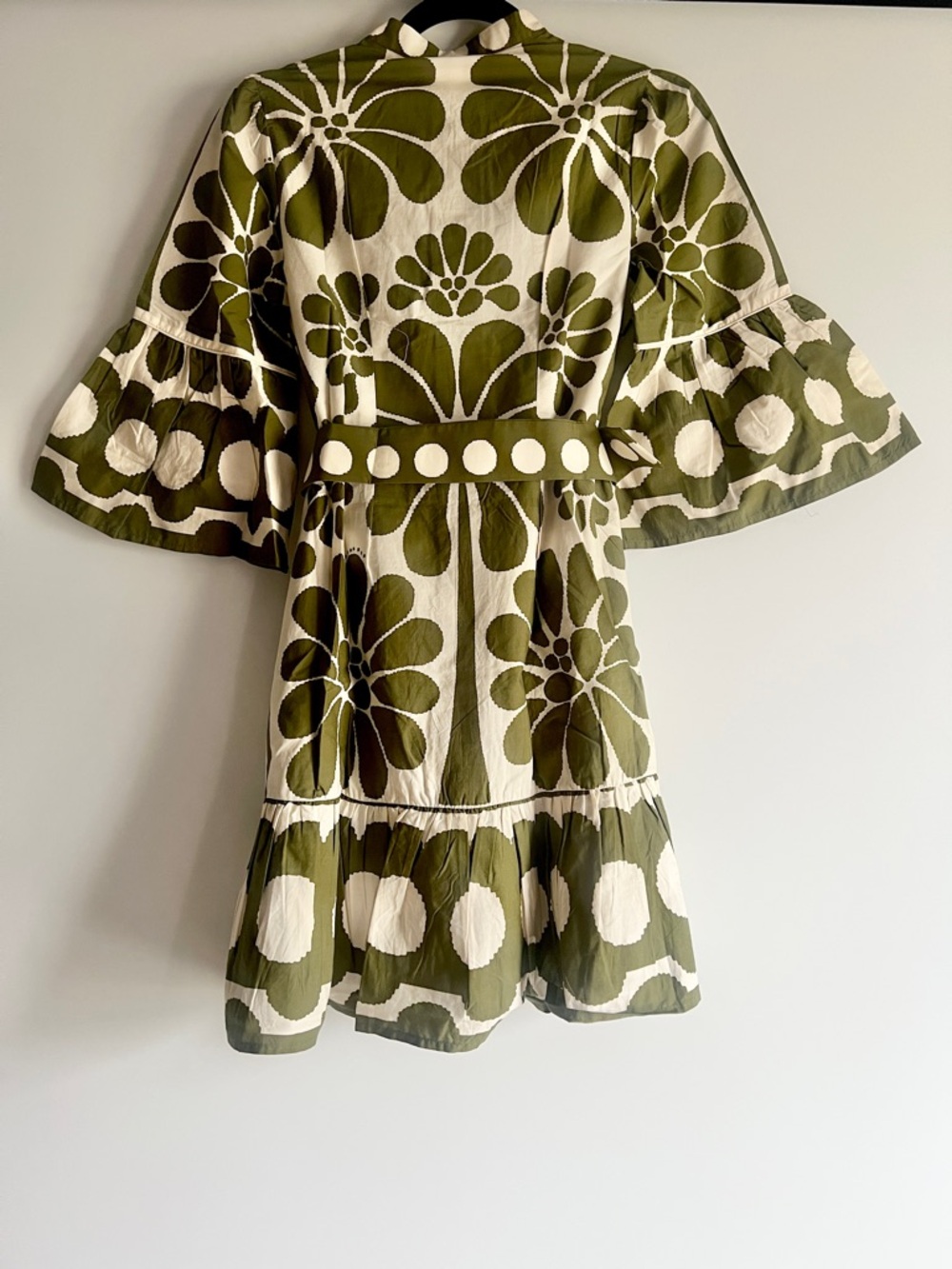FARM Rio Off-White Green Palermo Belted Organic Cotton Mini Dress Size XXS NWT - Picture 5 of 14